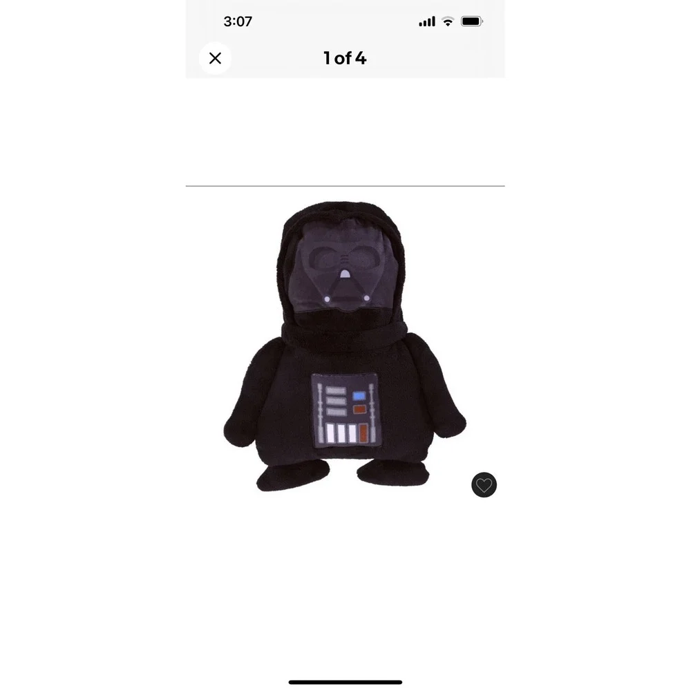 Disney Star Wars‎ Darth Vader Plush Character Toddler Blanket 30x40 New NWT